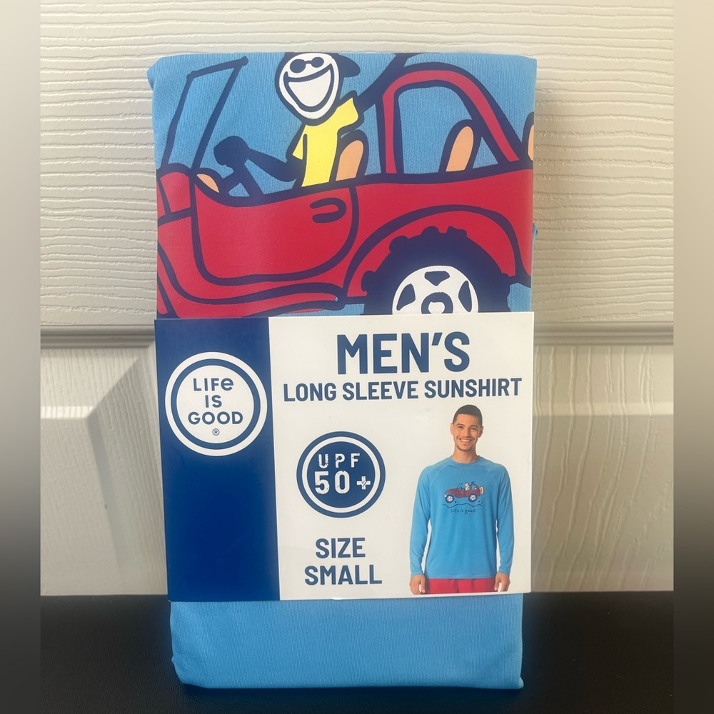Life is Good Men's Blue Long Sleeve Sunshirt